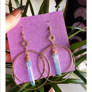 Cosmic Crystal Hoop Earrings